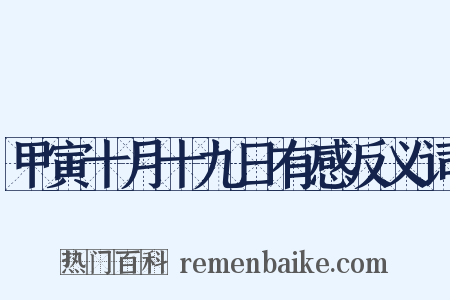 甲寅十月十九日有感反义词是什么意思的图片